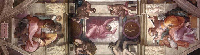 Michelangelo Buonarroti The ninth bay of the ceiling Norge oil painting art